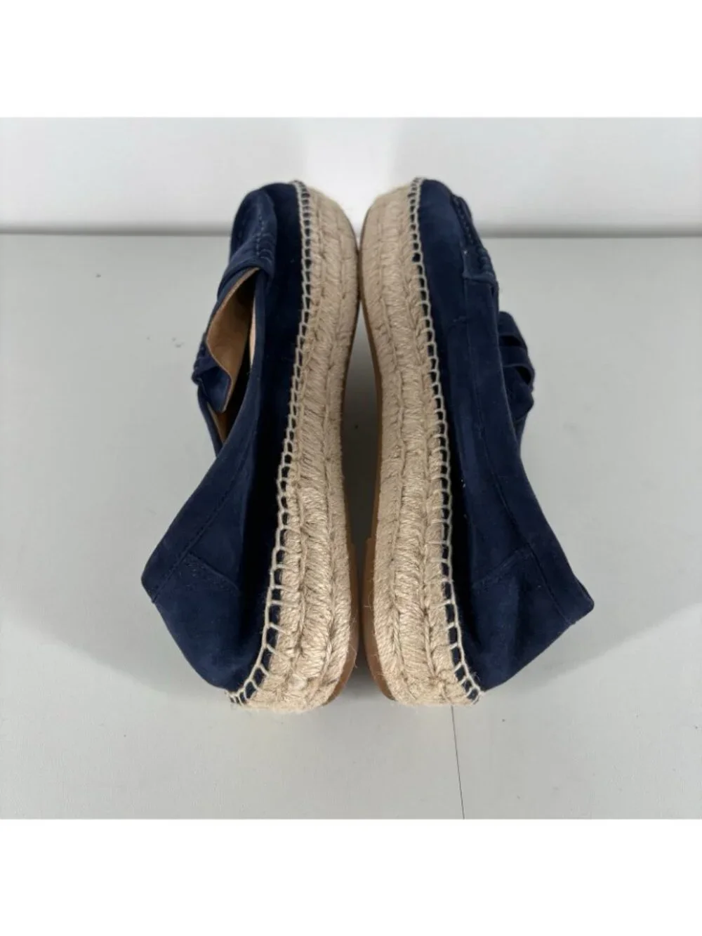 Lauren Ralph Lauren Women 8.5 Navy Blue Suede Luize Espadrille Loafer Flats NWOT